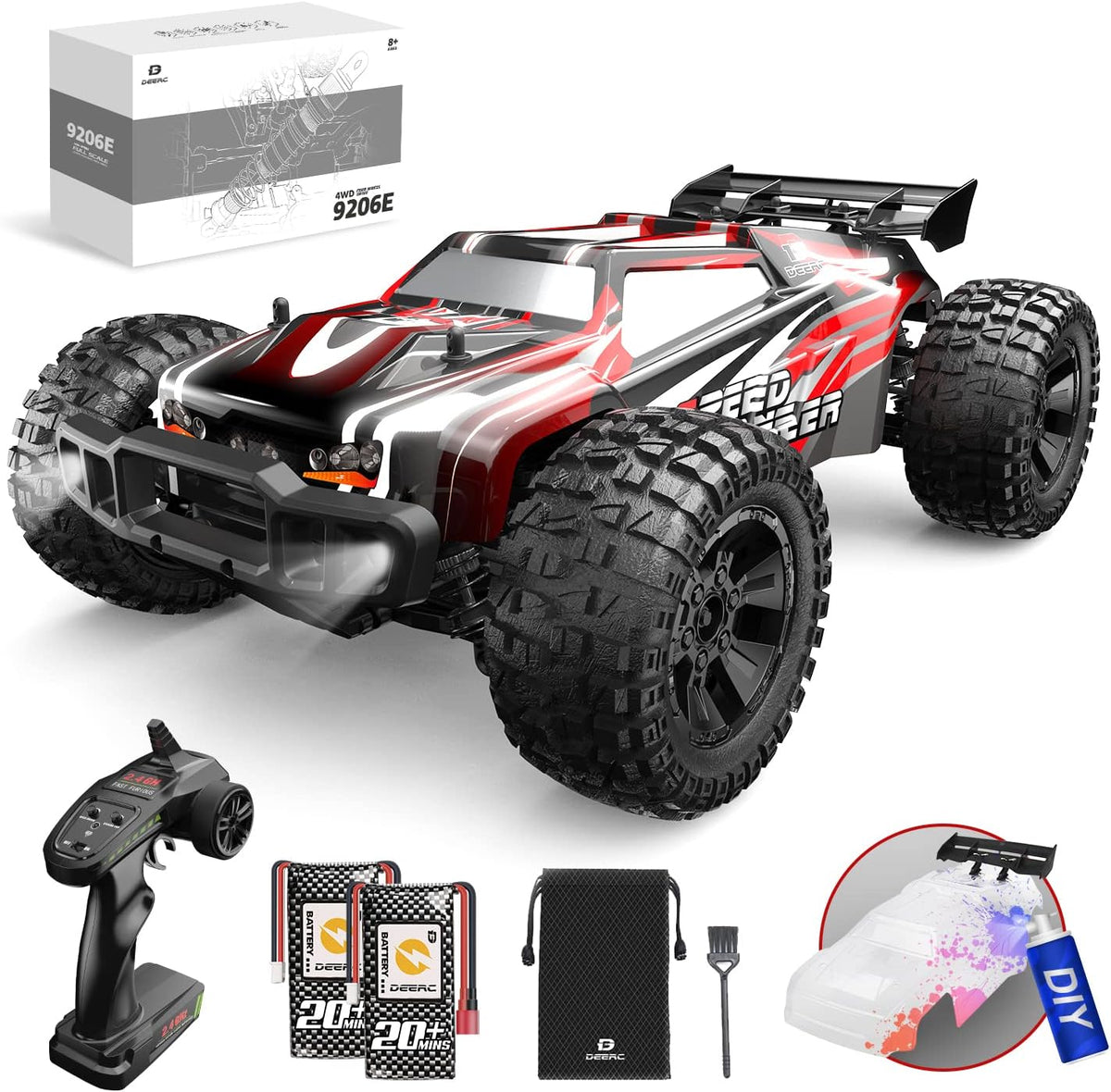 1:10 Scale 4WD Off Road RC Monster Truck with 2 Battery M8176