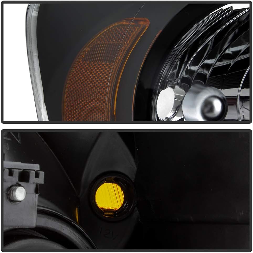 Black Housing Headlights Set Driver & Passenger A9873