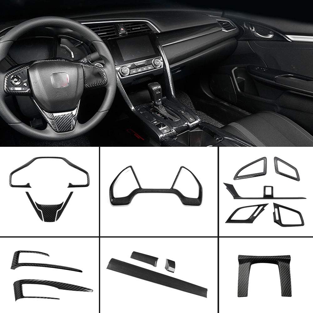 Car Interior Trim and Steering Wheel Cover Accessories 16Pcs O2831