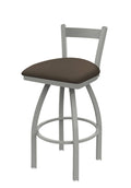 30 inch Low Back Swivel Bar Stool with Anodized Nickel Finish O8071