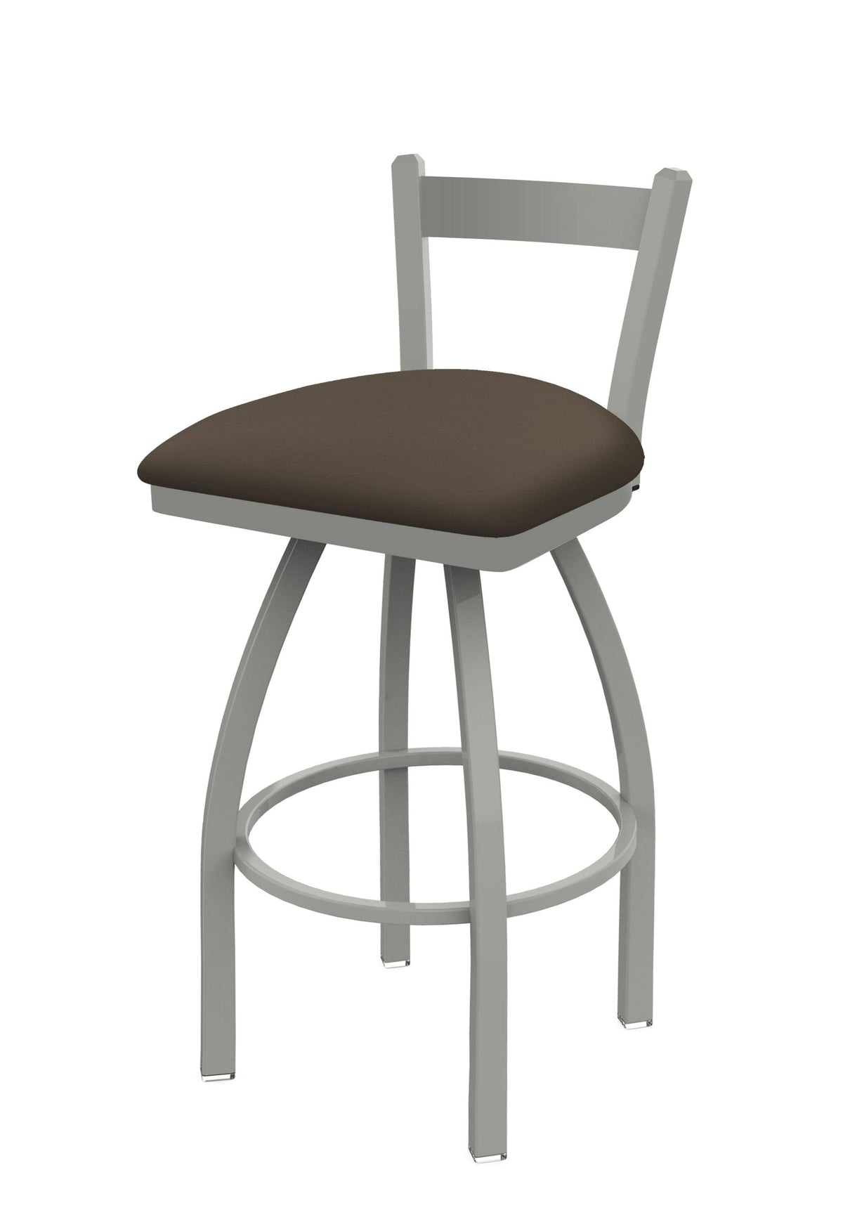 30 inch Low Back Swivel Bar Stool with Anodized Nickel Finish O8071