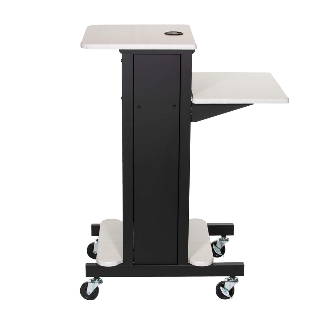 Presentation Cart and Stand, Steel Frame, Ivory Woodgrain J164268