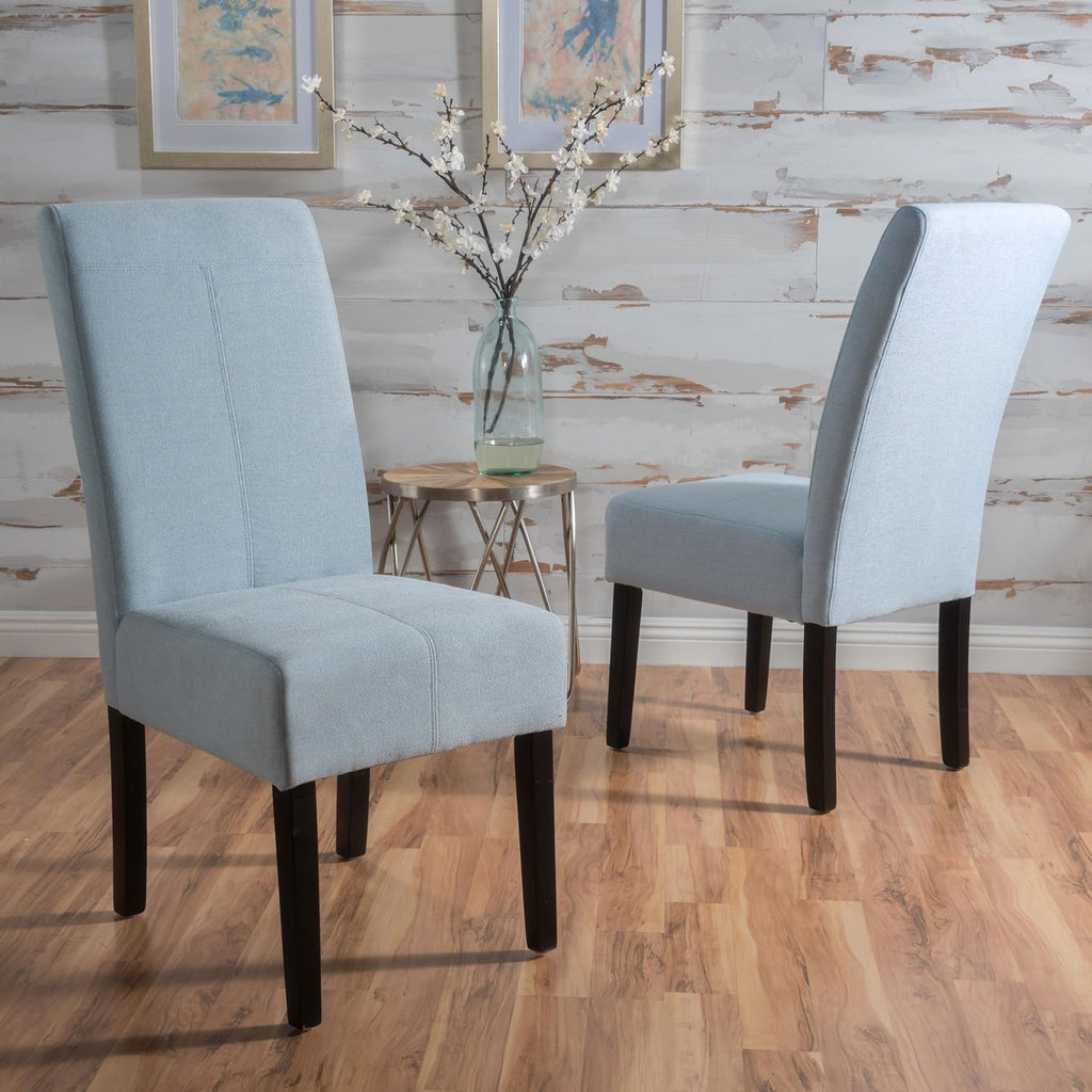 Light Sky Fabric Dining Chairs, 2-Pcs Set T987