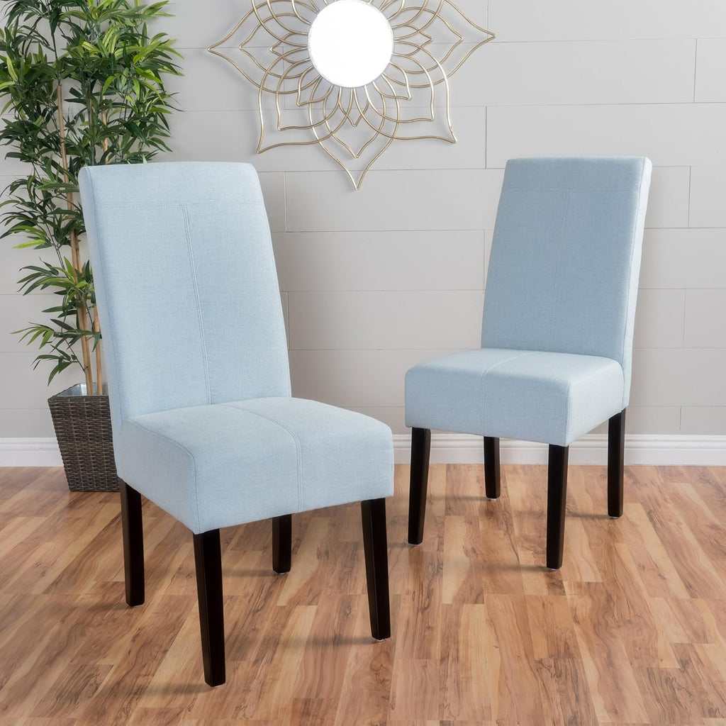 Light Sky Fabric Dining Chairs, 2-Pcs Set T987