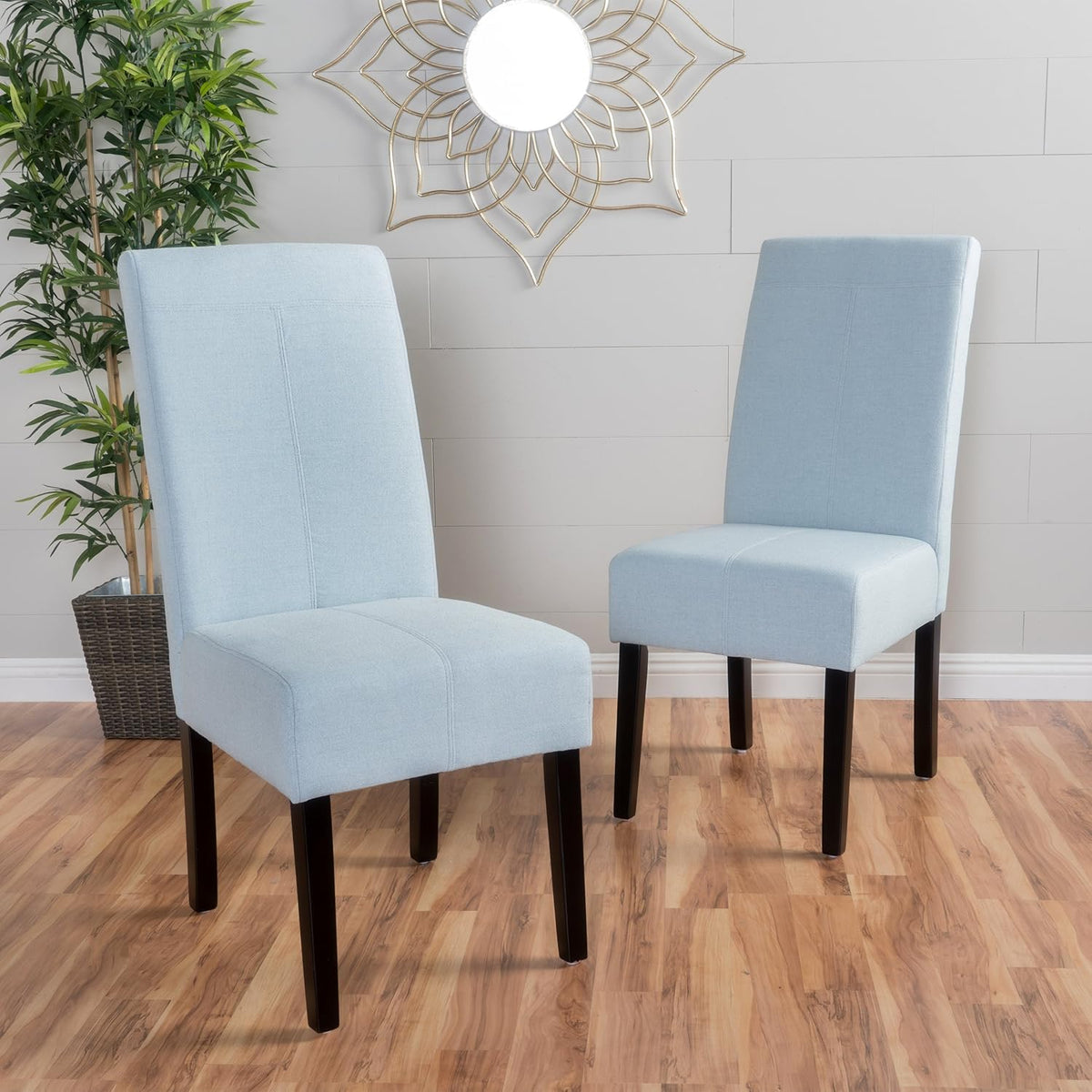 Light Sky Fabric Dining Chairs, 2-Pcs Set T987