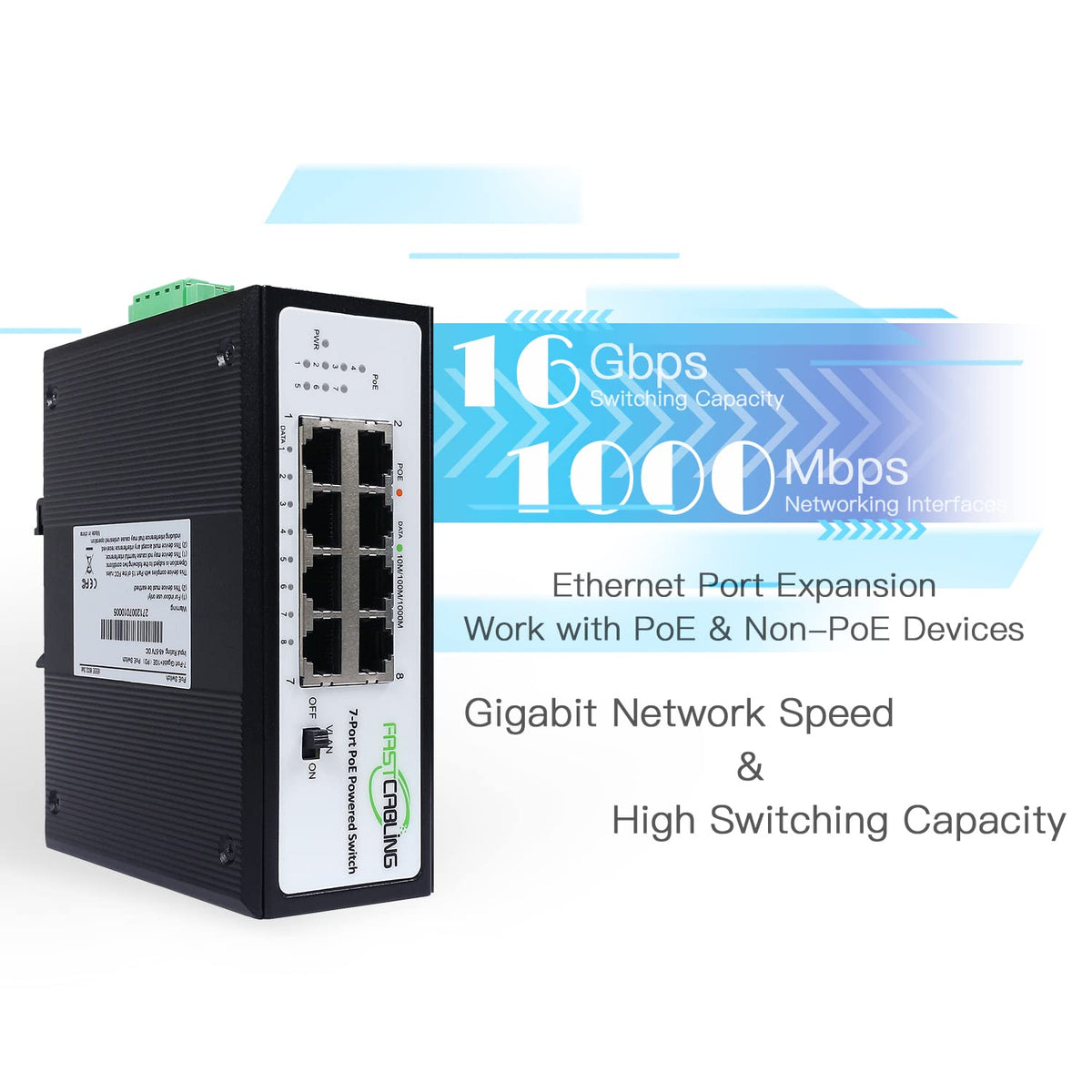 PoE Powered Switch, PoE+ Extender, 71W Passthrough Power S11030