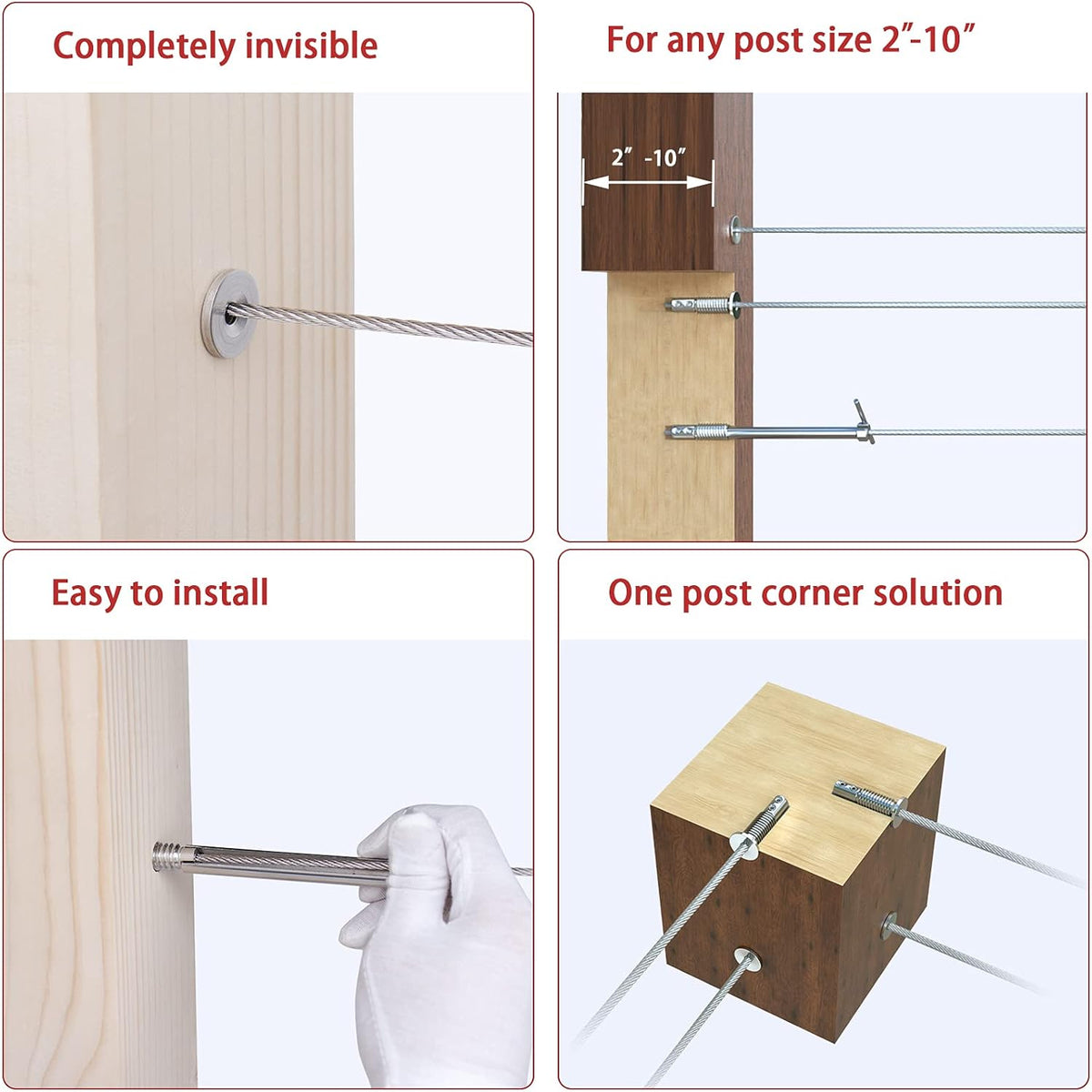 20 Pack 3/16 Cable Railing Kit T316 Stainless Steel A25096