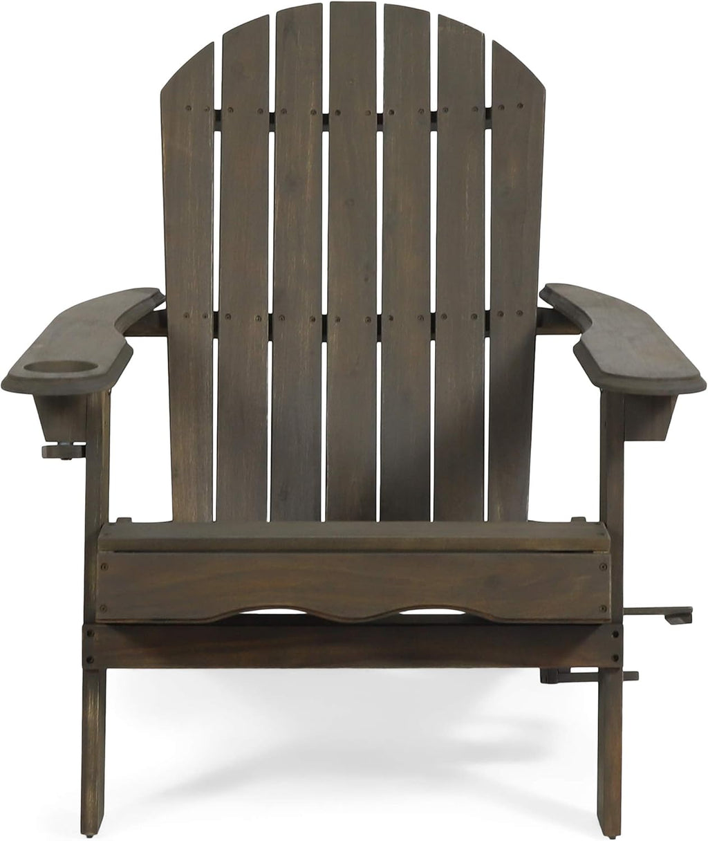 Gray Acacia Wood Folding Adirondack Chair T799