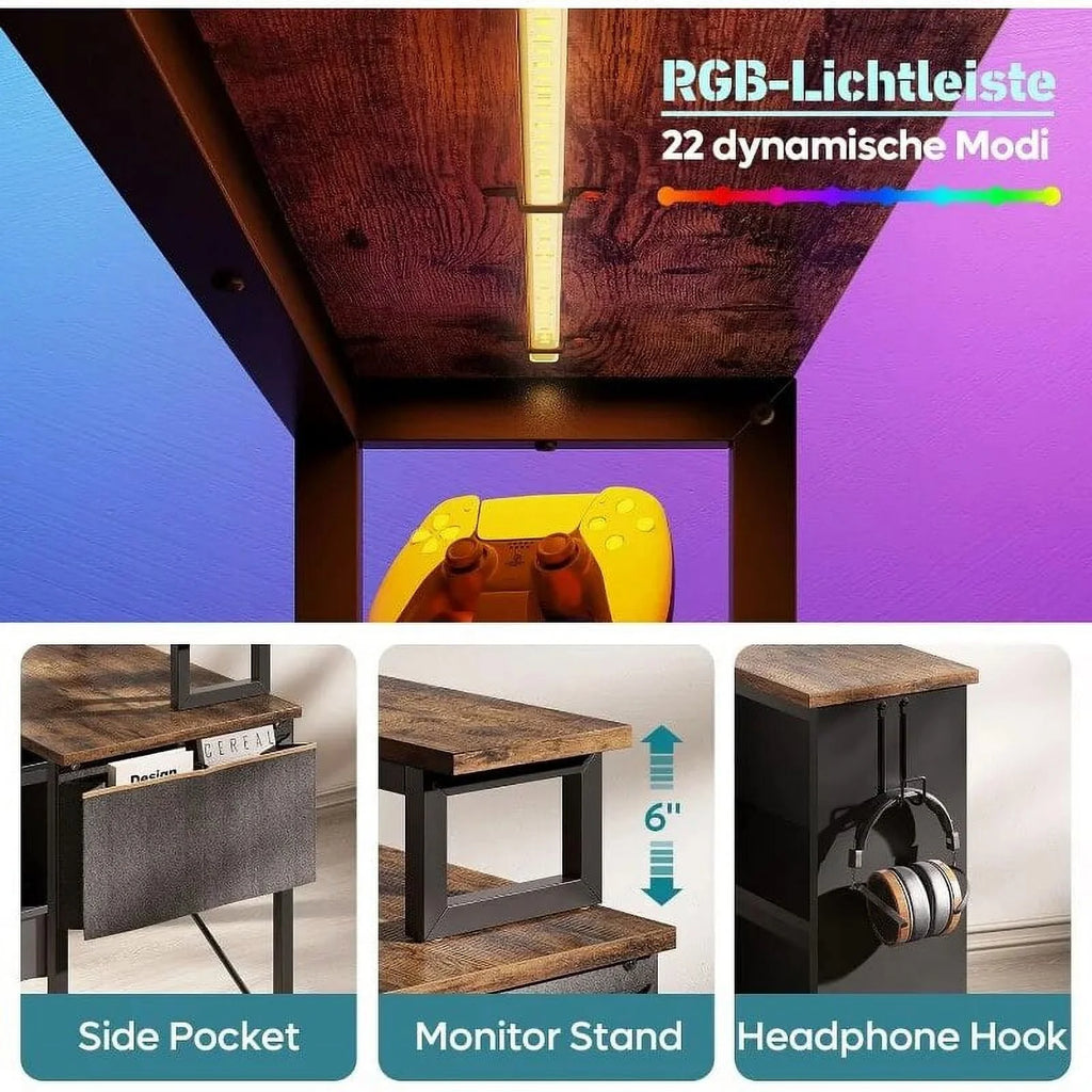 L Shaped Corner Computer Desk with Storage X3498