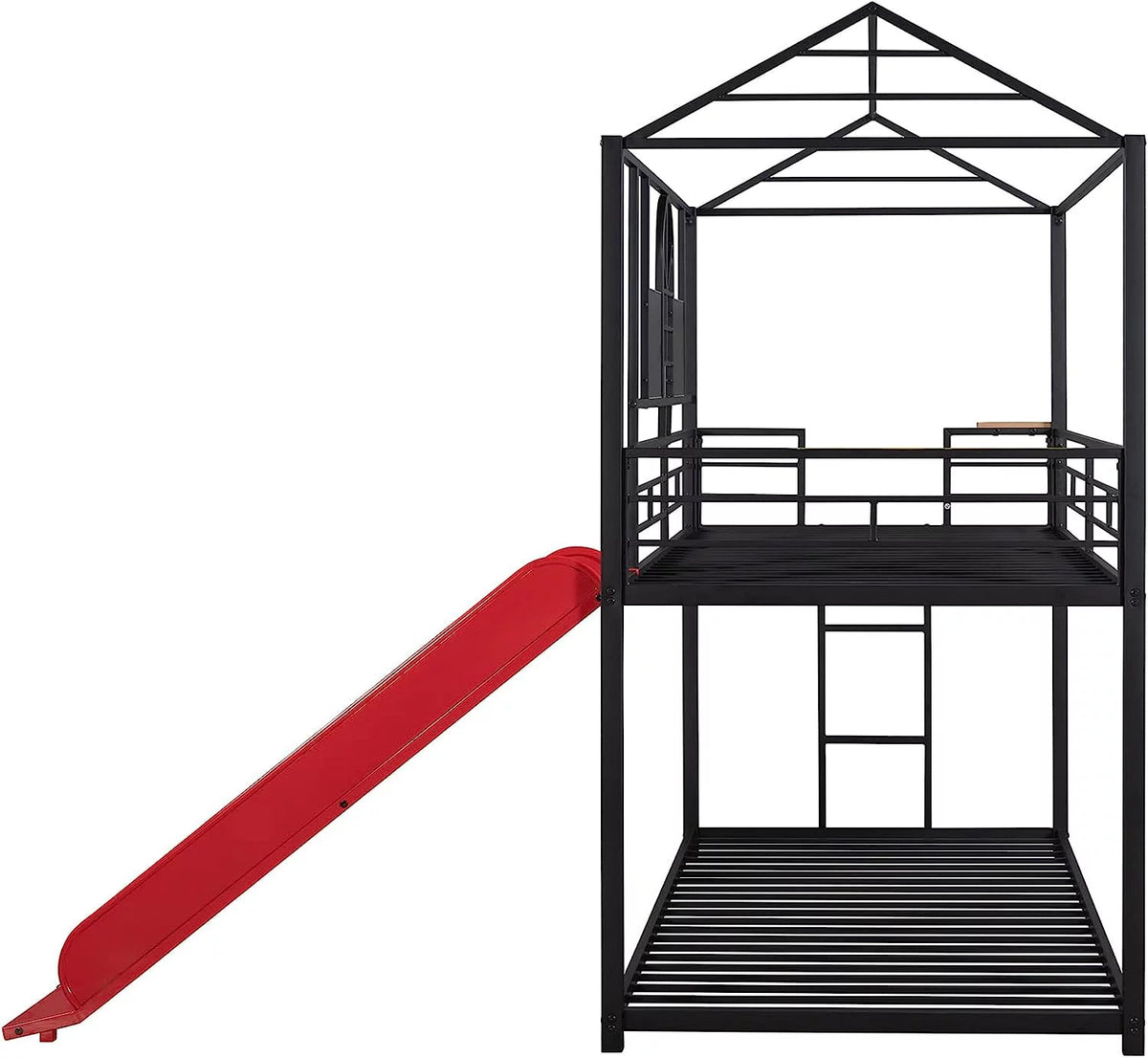 Twin Over Twin Metal Bunk Bed with Slide A136