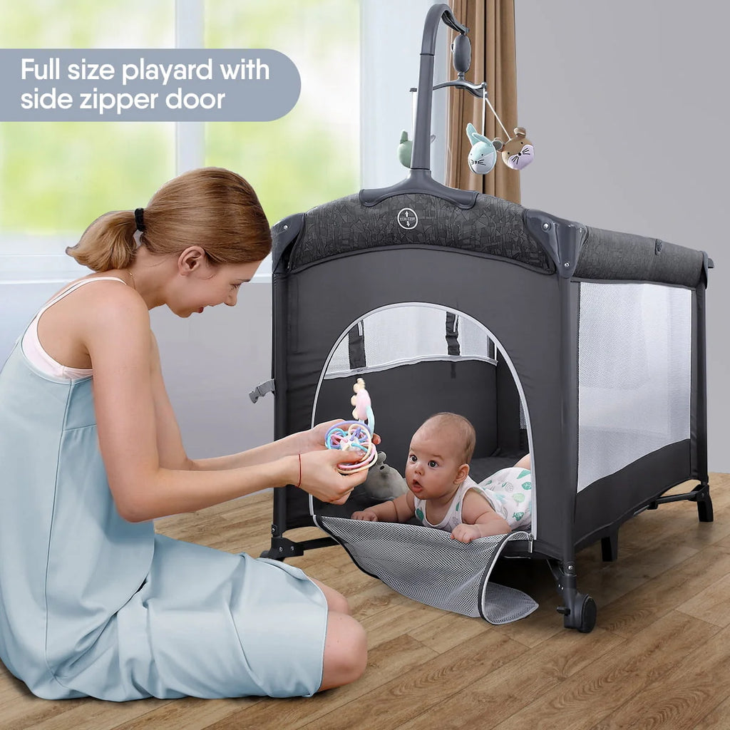 Infant Bedside Sleeper Bassinet with Wheels R4889