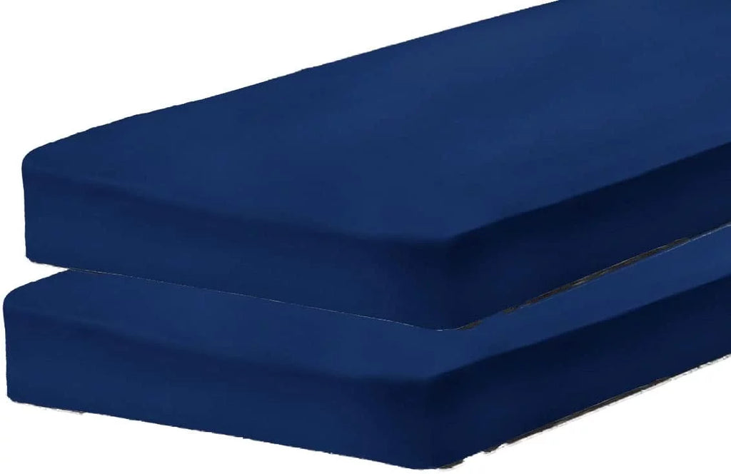 Cotton Cot Size 30" x 75" Fitted Sheet, 2 Pack Navy F258201