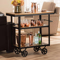 Black Brown Metal Wood Cart Z83042