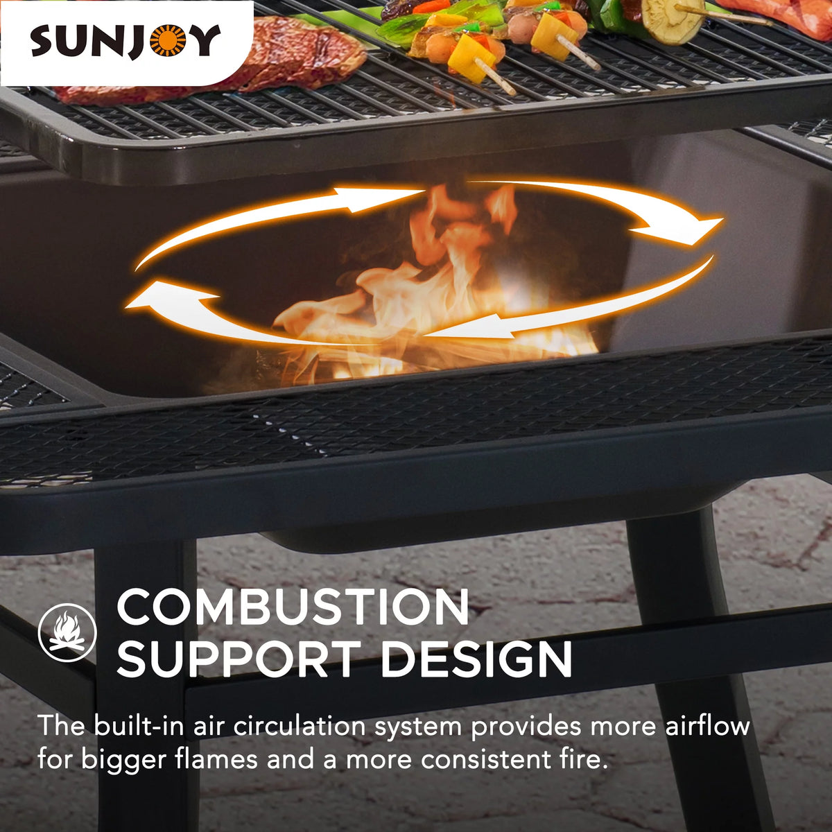 38 Inch Wood Burning Fire Pit with Grill Grate and Fire Poker Z60680