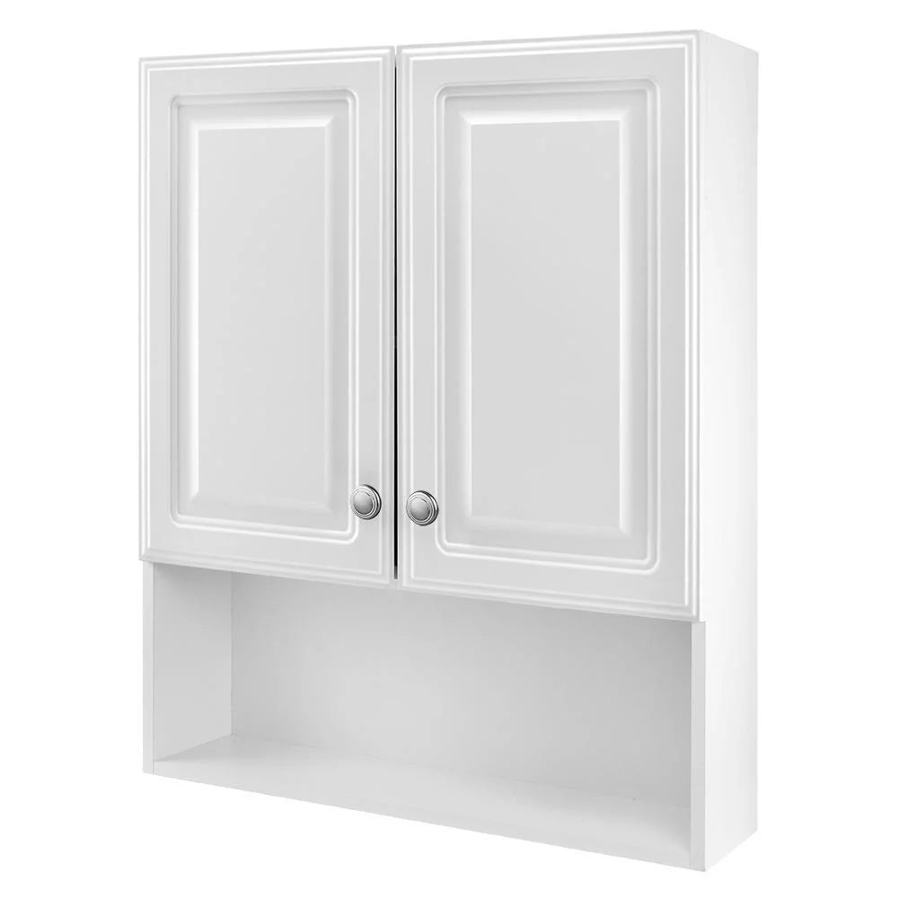 Framed Surface-Mount Bathroom Medicine Cabinet In White S8219