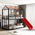 Twin Over Twin Metal Bunk Bed with Slide A136