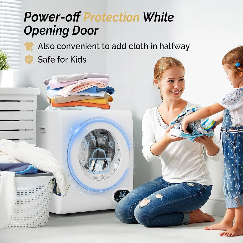 Portable 110V Front Load Laundry Dryer with Stainless Steel Tub B475871
