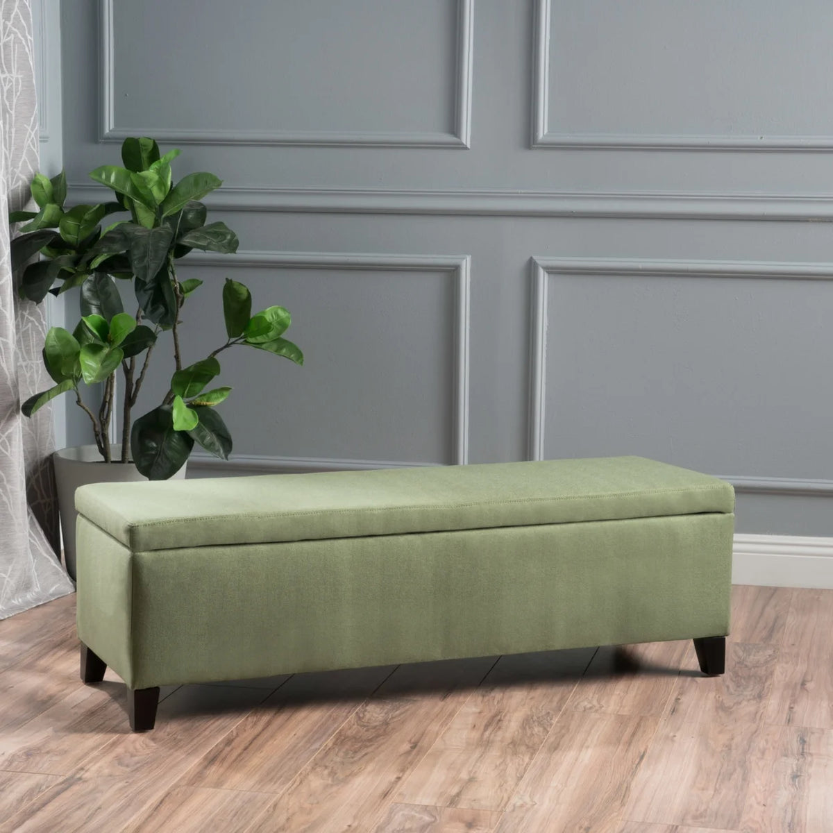 Black Checkerboard Fabric Storage Ottoman C711754
