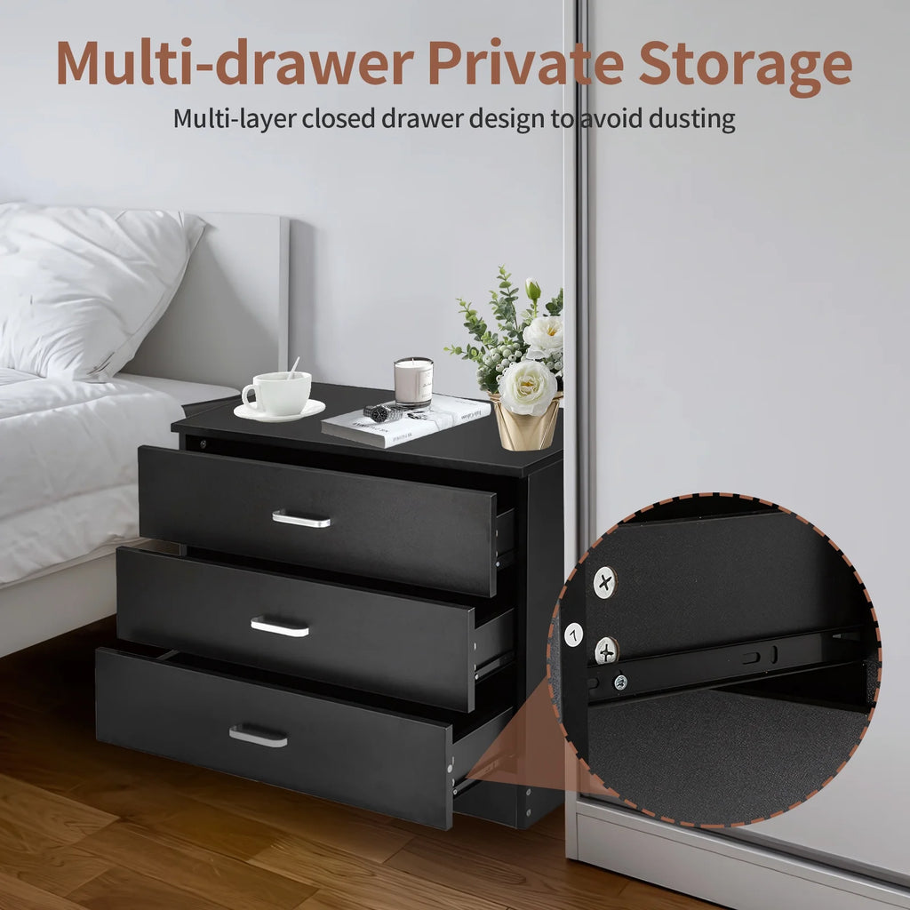 Black Wooden Storage Chest of Drawers Z44922