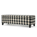 Black Checkerboard Fabric Storage Ottoman C711754