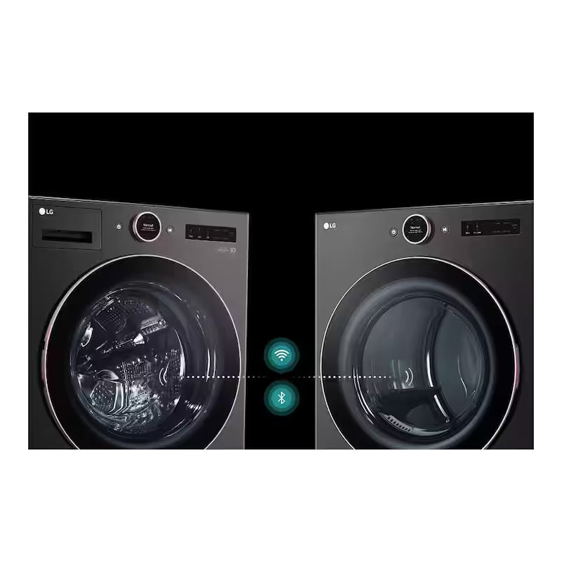 Black Steel Electric Dryer with TurboSteam D46938