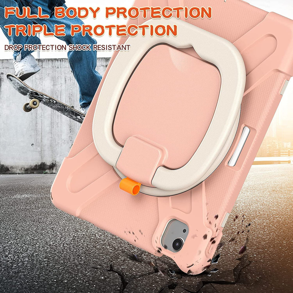 iPad Case with Rotatable Stand Shoulder Strap Pencil Holder Shockproof Silicone X70809
