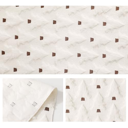 Beige 13x72 Inch Faux Fur Jacquard Christmas Tree Table Runner Z903