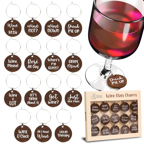 15 Pcs Christmas Wine Glass Charms O9566