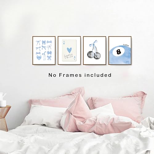 Pink Coquette Preppy Wall Art Prints Set of 4 Q8921