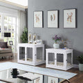 Wooden Dog Crate End Table with Cushion Q7317