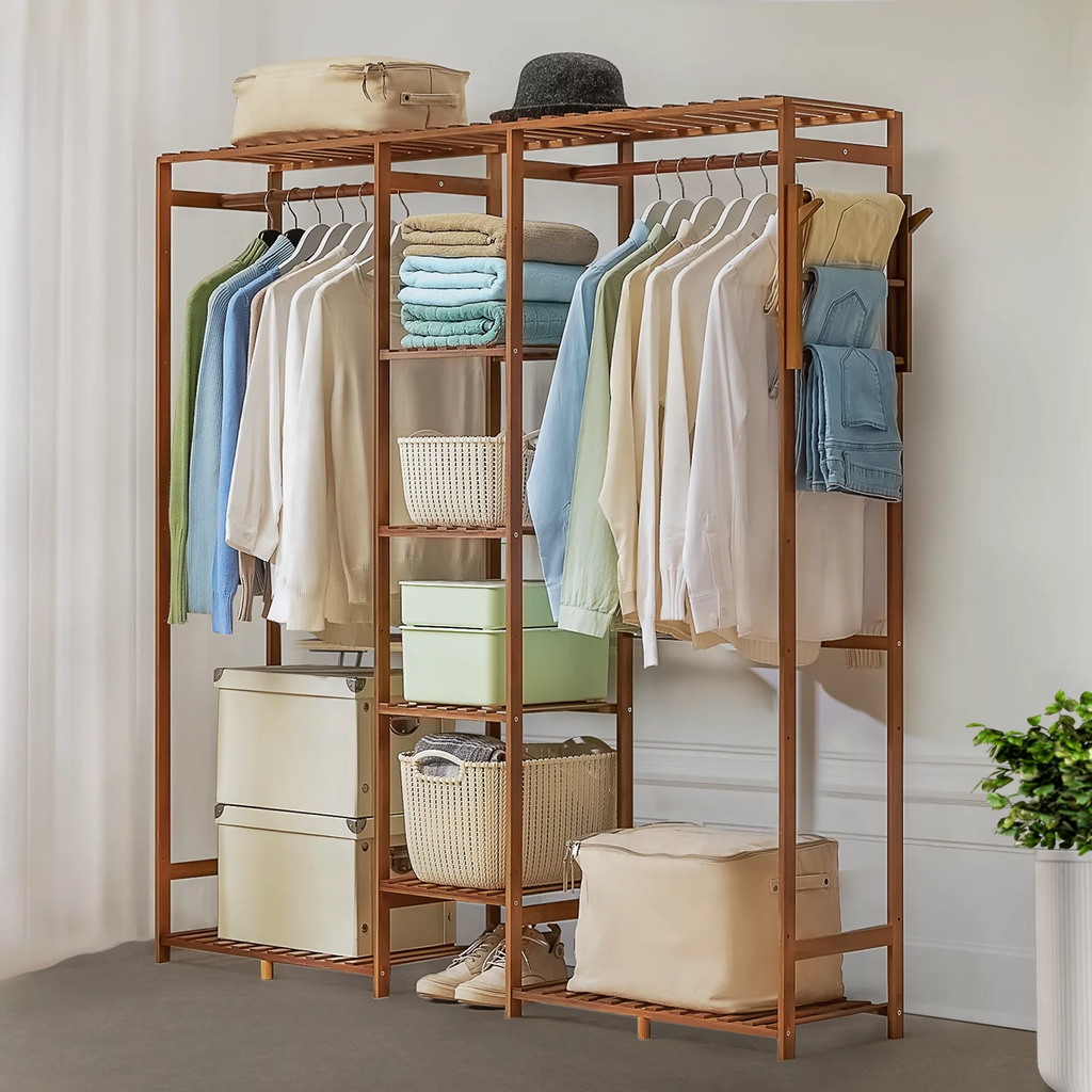 Bamboo 6 Tiers Coat Pants Rack X366707