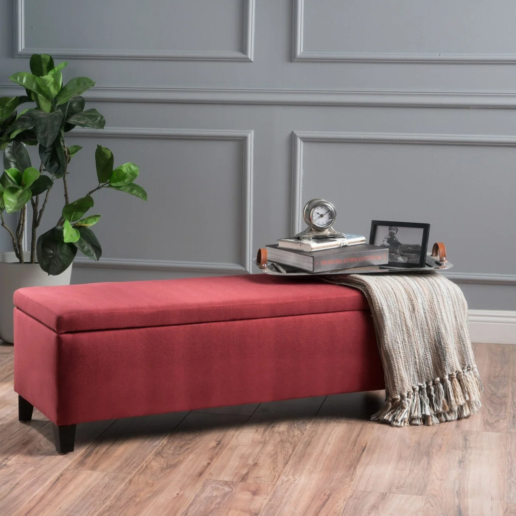 Black Checkerboard Fabric Storage Ottoman C711754