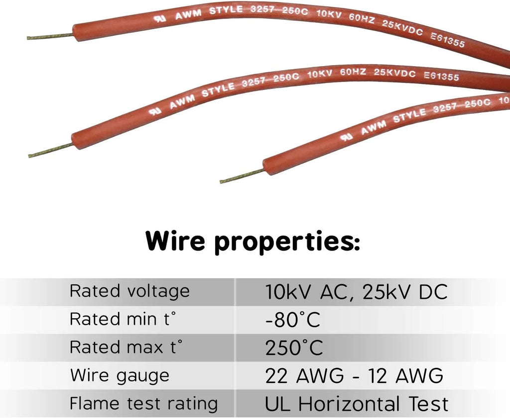 16 AWG Silicone Wire 50Ft High Temperature 250°C K5853