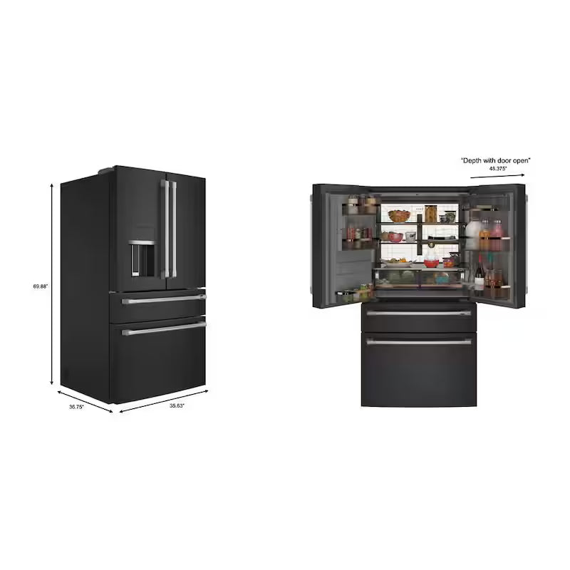 4 Door French Door Refrigerator with Convertible Middle Drawer P184