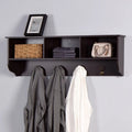 Wall Mounted Coat Rack with 4 Dual Hooks and Storage Shelf R4811