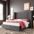 King Size Velvet Upholstered Bed Frame Y694512