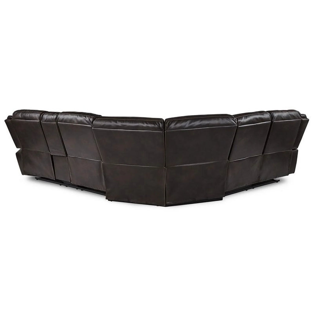 Brown 3-Piece Wood & Faux Leather Sectional Set S932