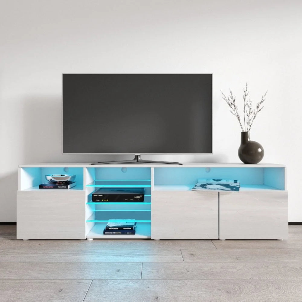 White Glossy 79-inch Wide TV Stand Z1938