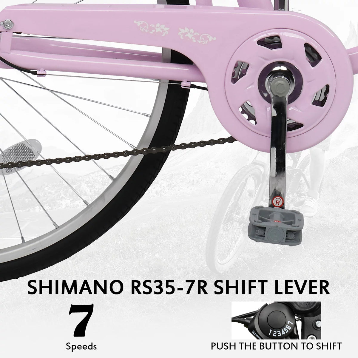 Pink 26in 7 Speed City Bike I178590