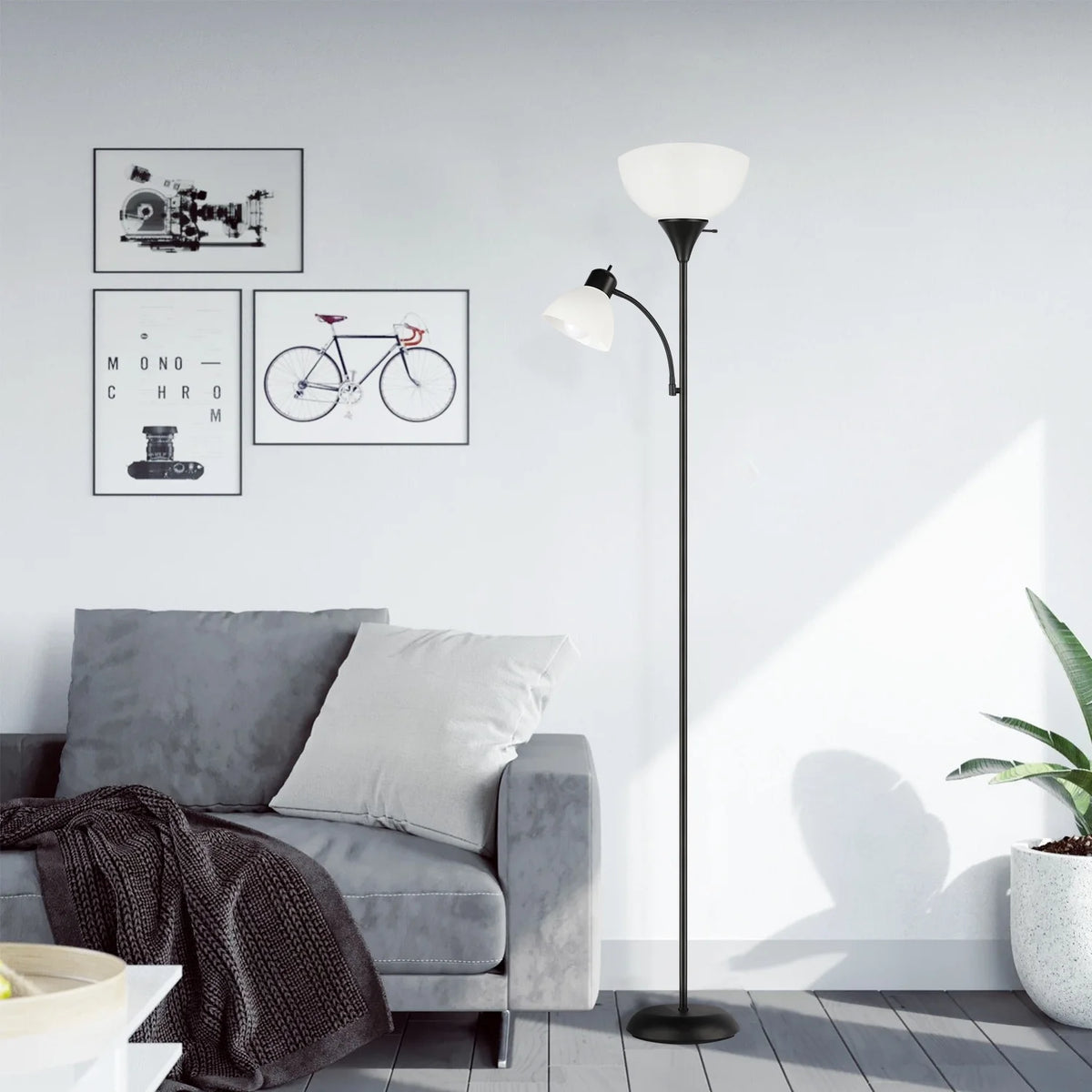 71" Torchiere Floor Lamp with Reading Side Light X134935