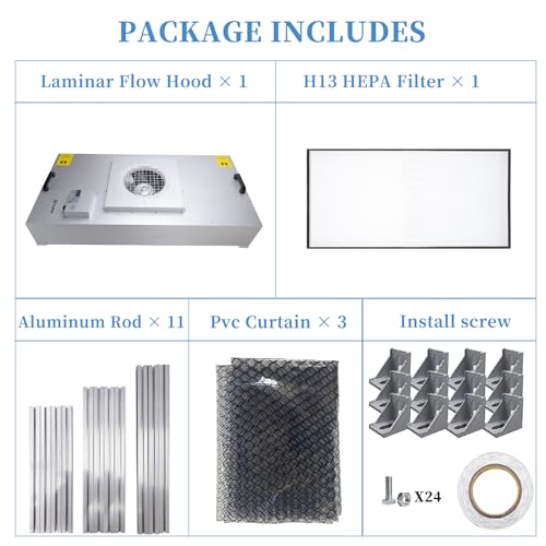 Vertical Laminar Flow Hood HEPA Filter 47.2" x 23.6" x 29" 110V Y175840