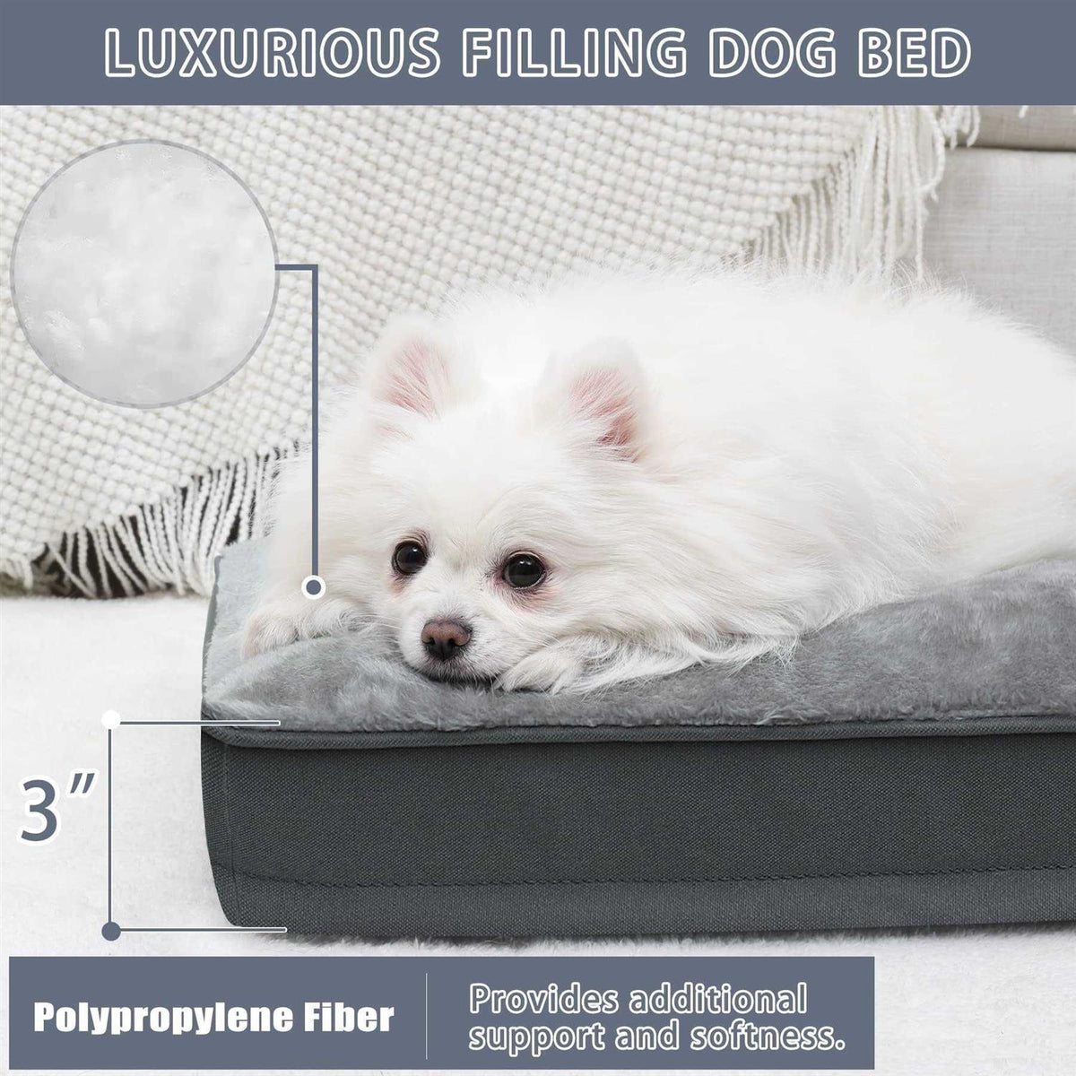 Waterproof Plush Dog Bed with Removable Washable Cover R6653