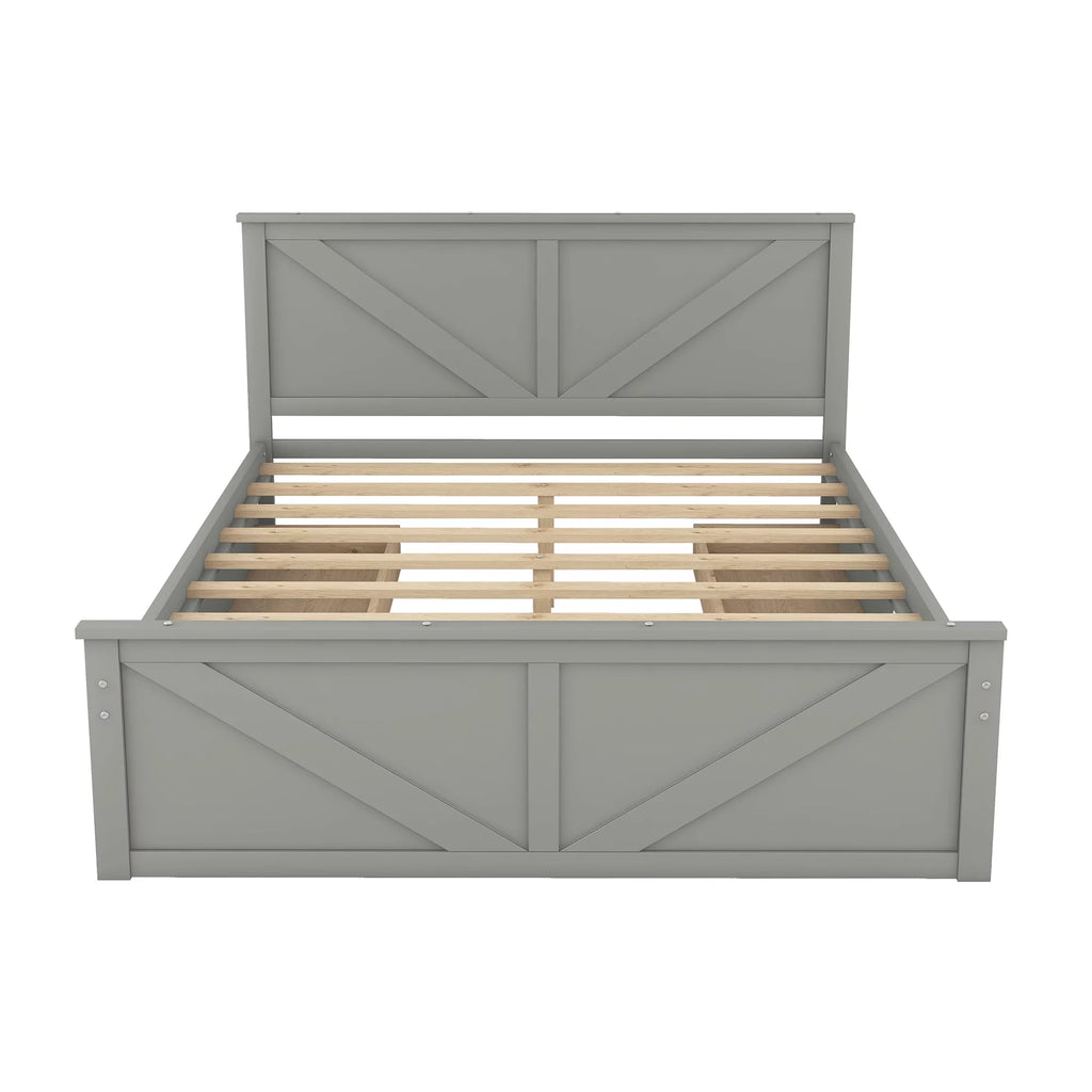 Wood Queen Bed Frame with 4 Storage Drawers G245