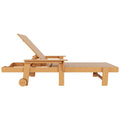 Teak All Weather Poly Chaise Lounge with Arms & Wheels Set Of 2 L934061