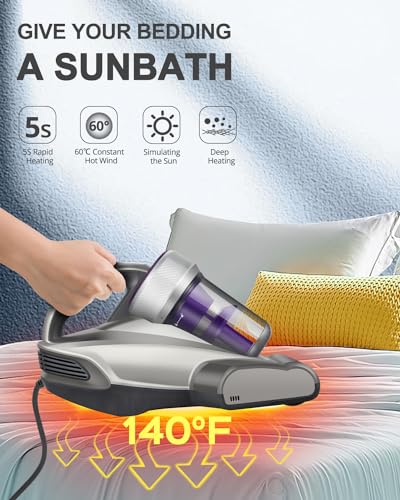 Anti-allergen Mattress Vacuum Cleaner with UV-C Light & 14Kpa Suction Q85386