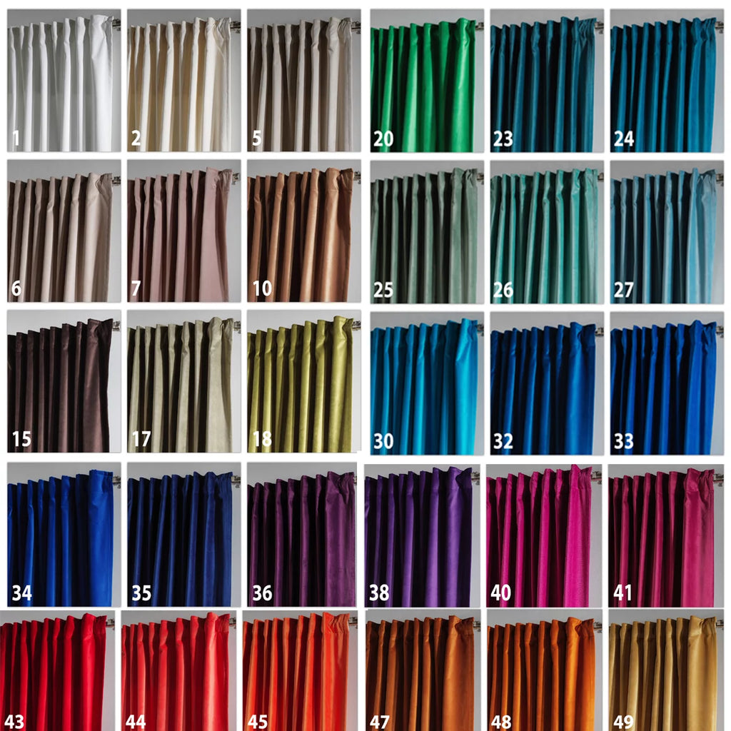 Matte Velvet Curtains Set of 2 Panels S98274