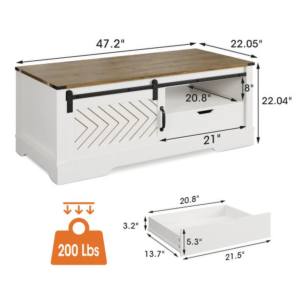 White & Oak Rectangular Coffee Table X60035