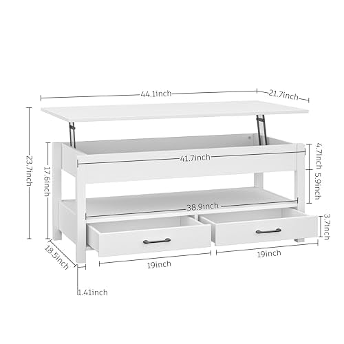 Lift Top Coffee Table with Hidden Compartment and Drawers P9248
