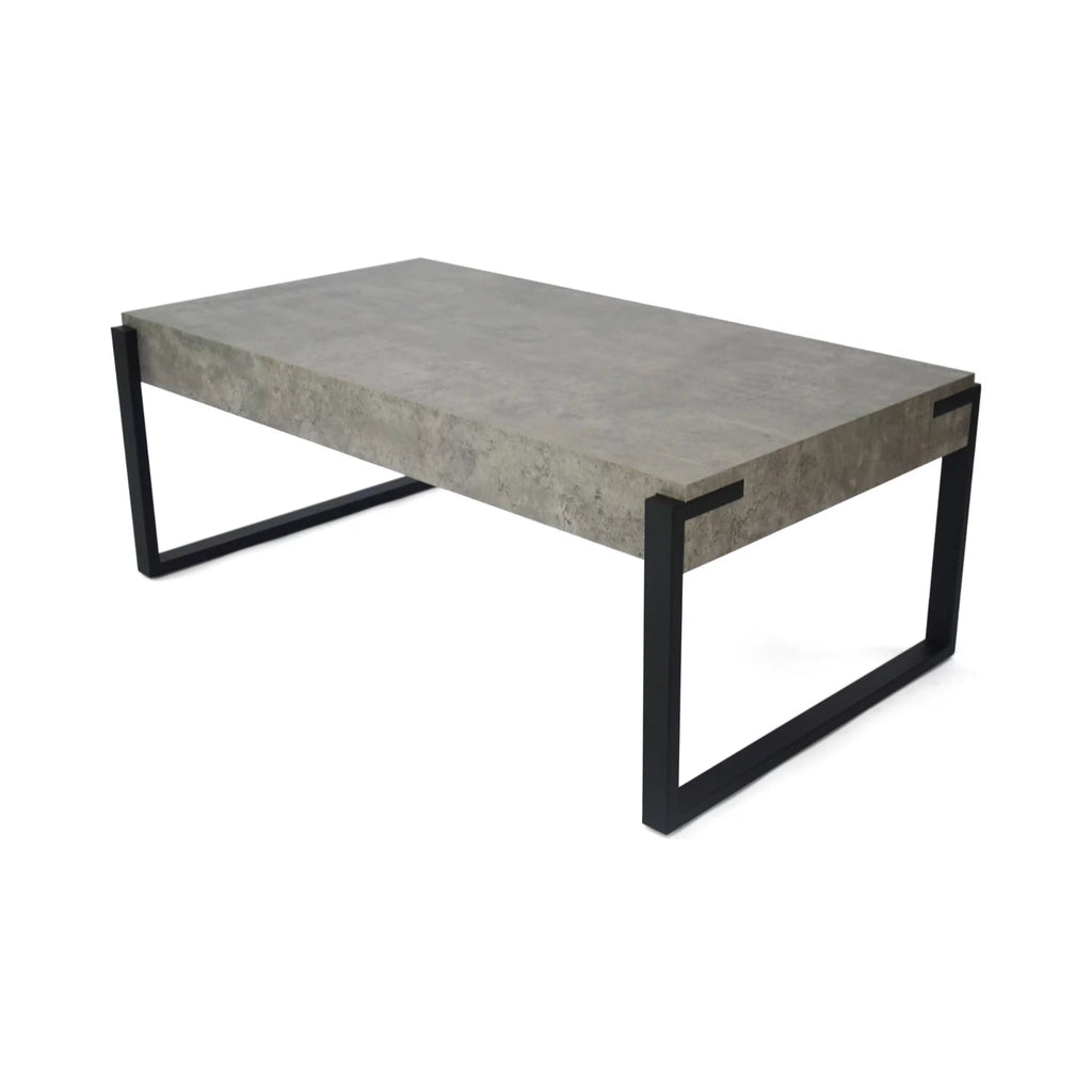 Black and Gray Hand Crafted Rectangular Coffee Table Y9413
