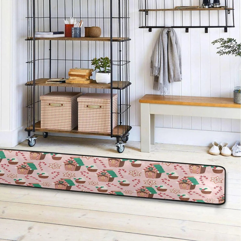 2'x6' Christmas Gingerbread Runner Rug with Rubber Backing P3815